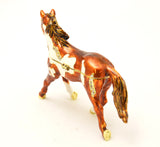 Horse Running Trinket Box. Brown with White Spots. Made with Austrian Crystals
