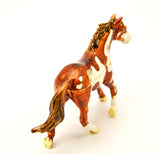 Horse Running Trinket Box. Brown with White Spots. Made with Austrian Crystals