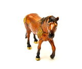 Horse Standing Trinket Box with Brown Enamel & Austrian Crystals