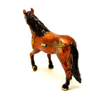 Horse Standing Trinket Box with Brown Enamel & Austrian Crystals
