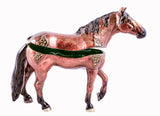 Horse Standing Trinket Box with Brown Enamel & Austrian Crystals