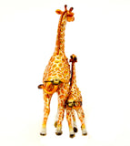 Giraffe with Baby Detachable Trinket Box Made with Austrian Crystals