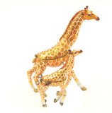 Giraffe with Baby Detachable Trinket Box Made with Austrian Crystals