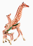 Giraffe with Baby Detachable Trinket Box Made with Austrian Crystals