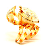 Jeweled Crab Trinket Box Made with Enamel & Austrian Crystals