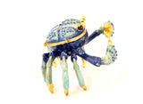 Jeweled Crab Trinket Box Made with Enamel & Austrian Crystals