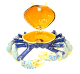 Jeweled Crab Trinket Box Made with Enamel & Austrian Crystals