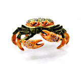 Jeweled Crab Trinket Box Made with Enamel & Austrian Crystals