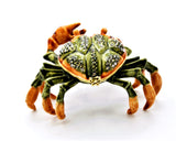 Jeweled Crab Trinket Box Made with Enamel & Austrian Crystals