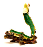 Alligator on Branch Trinket Box Handmade with Austrian Crystals