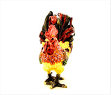 Feathered Rooster Trinket Box with Colorful Enamel & Austrian Crystals