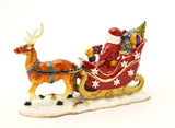 Santa Claus with Reindeer & Sleigh Trinket Box. Very Detailed with Austrian Crystals