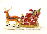 Santa Claus with Reindeer & Sleigh Trinket Box. Very Detailed with Austrian Crystals