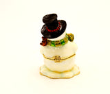 White Snowman Trinket Box. Handmade with Austrian Crystals