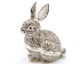 All Jeweled Rabbit Trinket Box. Hand Set Austrian Crystals