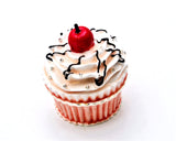 Cupcake with Cherry Trinket Box. Pink Enamel with Austrian Crystals