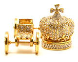 Cinderella Crown Carriage Trinket Box. Hand Set Austrian Crystals Gold Plating