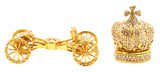 Cinderella Crown Carriage Trinket Box. Hand Set Austrian Crystals Gold Plating