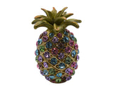 Jeweled Pineapple Trinket Box. Hand Set Austrian Crystals & Enamel