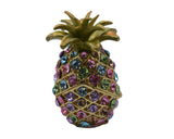 Jeweled Pineapple Trinket Box. Hand Set Austrian Crystals & Enamel