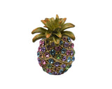 Jeweled Pineapple Trinket Box. Hand Set Austrian Crystals & Enamel