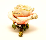 Rose Flower Trinket Box. Hand Crafted with Austrian Crystals