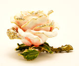 Rose Flower Trinket Box. Hand Crafted with Austrian Crystals