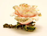 Rose Flower Trinket Box. Hand Crafted with Austrian Crystals
