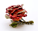Rose Flower Trinket Box. Hand Crafted with Austrian Crystals