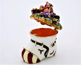 Bejeweled Christmas Boot with Gifts Trinket Box