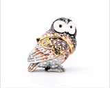 Small Owl Trinket Box. Adorable Handmade with Austrian Crystals