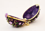 Faberge Style Floral Egg Trinket Box