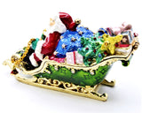 Santa on Sleigh with Gifts Trinket Box