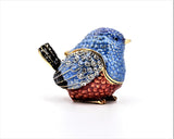 Vivid Colorful Sparrow Bird Trinket Box