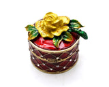 Jeweled Rose Flower Trinket Box