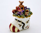 Bejeweled Christmas Boot with Gifts Trinket Box