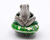 All Jeweled Frog sitting on Lily Pad Box