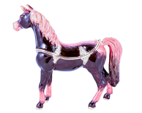 Standing Horse Trinket Box Made with Austrian Crystals & Enamel