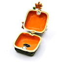 Funny Frog On Floral Trinket Box