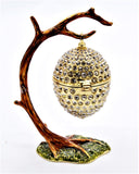 All Jeweled Handing Egg Trinket Box