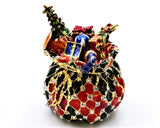 Bejeweled Santa's Gift Bag with Gifts Trinket Box