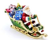 Santa on Sleigh with Gifts Trinket Box