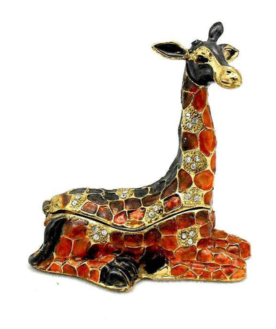 Sitting Giraffe Trinket Box with Austrian Crystals