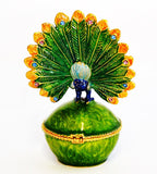 Fan Shape Tail Peacock on Trinket Box