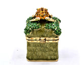 Sparkling Frog on Lily Pad Trinket Box