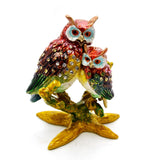 Wise Owl with Baby Trinket Box