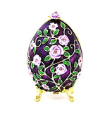Faberge Style Floral Egg Trinket Box