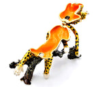 Bejeweled Cheetah Sitting on Branch Trinket Box