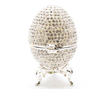 All Jeweled Egg Trinket Box with Stand