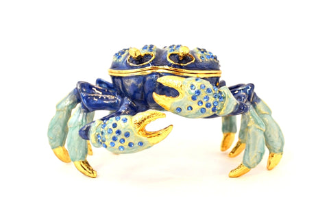 Bejeweled Green Crab  Trinket Box